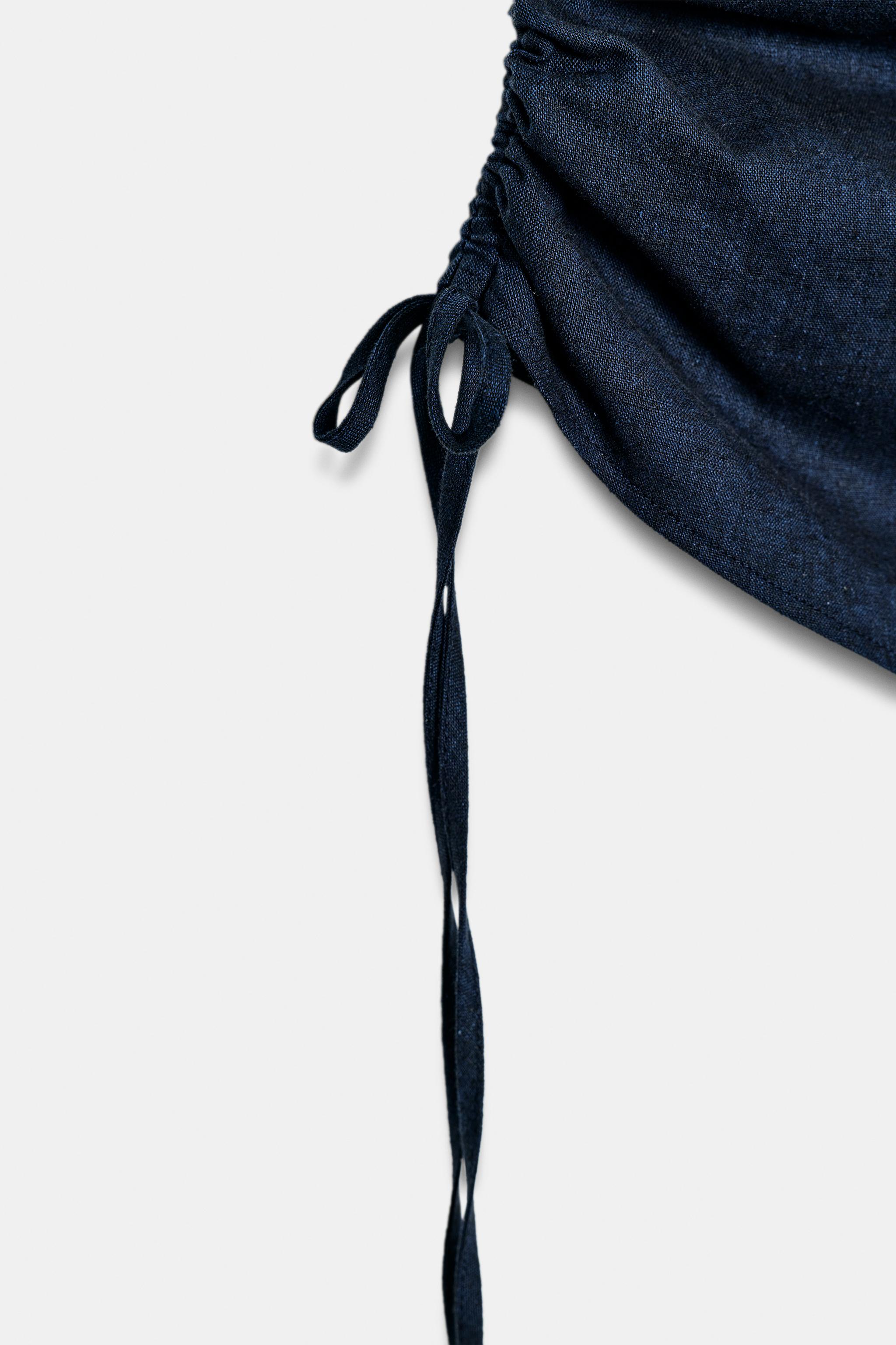 DRAPED LINEN TOP